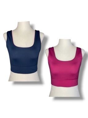 Fabletics Soprts Bra Reversible Pink and Navy Sz S